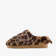 Dames pantoffels met panterprint bruin beige