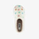 Dames teddy pantoffels met bloemen beige