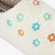 Dames teddy pantoffels met bloemen beige