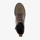Leren dames veterboots donkerbruin