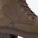 Leren dames veterboots donkerbruin