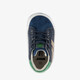 Leren babyschoenen met strepen donkerblauw