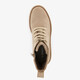 Dames croco veterboots beige