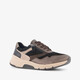 Leren dames sneakers zwart bruin