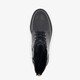 Leren dames veterboots met rits zwart