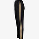 Dames pantalon met beige strepen zwart
