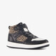 Hoge meisjes sneakers met panterprint details zwart