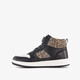Hoge meisjes sneakers met panterprint details zwart