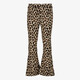 Meisjes flared broek met panterprint beige bruin