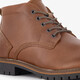 Leren heren veterboots cognac
