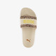 Leadcat 2.0 dames badslippers met panterprint details beige