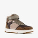 Hoge meisjes sneakers met panterprint details bruin