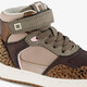 Hoge meisjes sneakers met panterprint details bruin