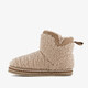 Gevoerde dames teddy pantoffels beige