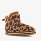 Gevoerde dames pantoffels met luipaardprint