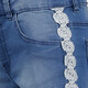Meisjes denim short met kanten bies