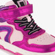 Hoge meisjes sneakers metallic fuchsia roze