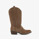 Suède dames cowboylaarzen bruin
