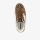 Dames sneakers met plateauzool en panterprint bruin