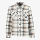 Unsigend geruite jongens blouse beige bruin
