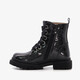 Leren meisjes veterboots zwart