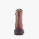 Leren dames veterboots met rits cognac