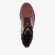 Leren dames veterboots met rits cognac