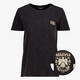 Dames T-shirt met acid wash en backprint zwart