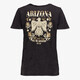 Dames T-shirt met acid wash en backprint zwart