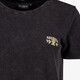 Dames T-shirt met acid wash en backprint zwart