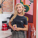 Dames T-shirt met acid wash en backprint zwart