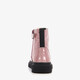Leren meisjes veterboots roze zwart