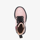 Leren meisjes veterboots roze zwart