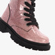 Leren meisjes veterboots roze zwart