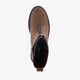 Leren dames boots met rits bruin