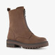 Leren dames boots met rits bruin