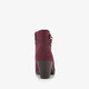 Dames enkellaarsjes met hak bordeaux rood