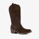Harper suède dames cowboylaarzen chocoladebruin