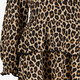 Meisjes jurk met panterprint en ruches beige
