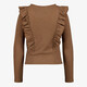 Meisjes top met lange mouwen en glitters bruin