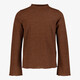 Meisjes top met lange mouwen en glitters bruin