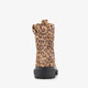 Suède meisjes veterboots met panterprint bruin