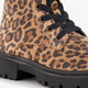 Suède meisjes veterboots met panterprint bruin