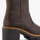 Leren dames boots met hak bruin