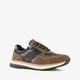 Leren dames sneakers zwart bruin