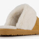 Dames pantoffels met imitatiebont bruin
