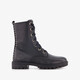 Leren meisjes veterboots zwart