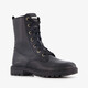 Leren meisjes veterboots zwart
