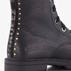 Leren meisjes veterboots zwart