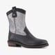 Leren meisjes western boots zwart zilver